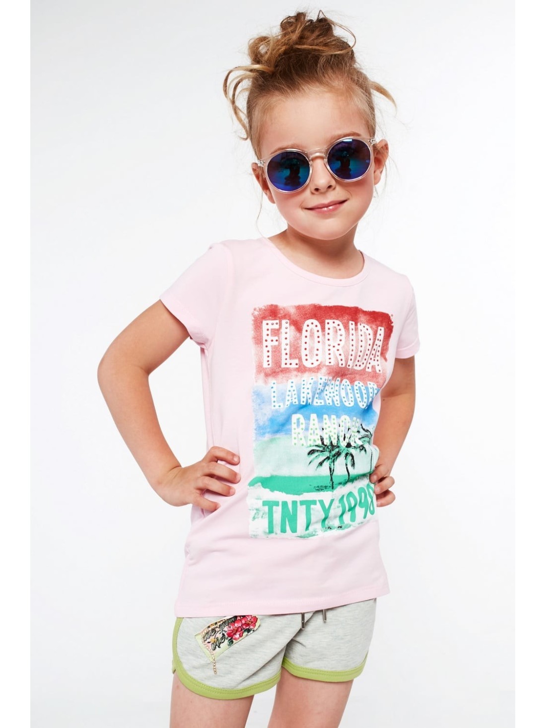 Tricou fete cu imprimeu, roz deschis NDZ8104 - Magazin online - Boutique